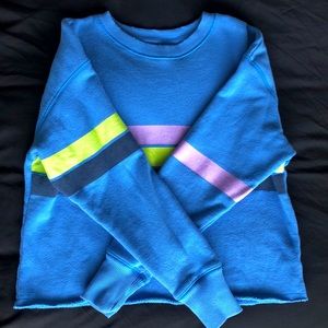 3 for $30  80s Cropped Sweater with Fluoro Stripes